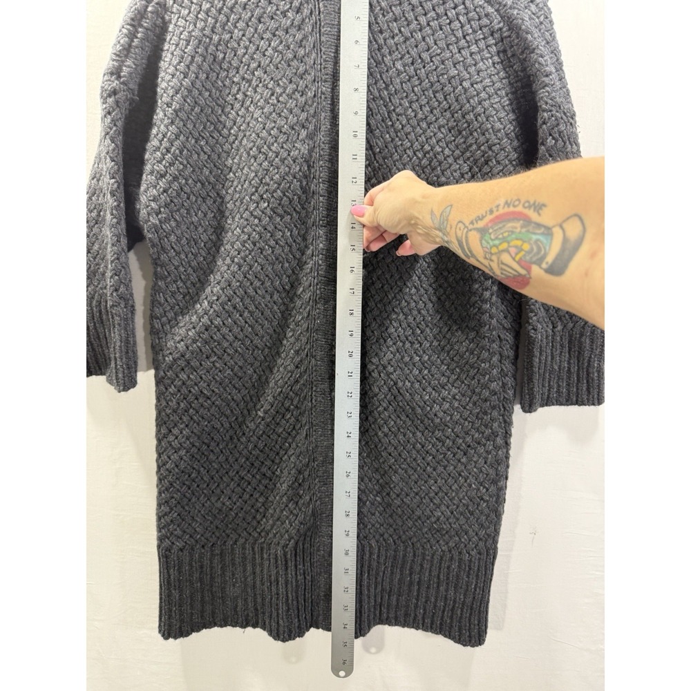 Banana Republic Textured Cocoon Long Cardigan Sweater Gray Wool Blend Size S NWT - Picture 11 of 12